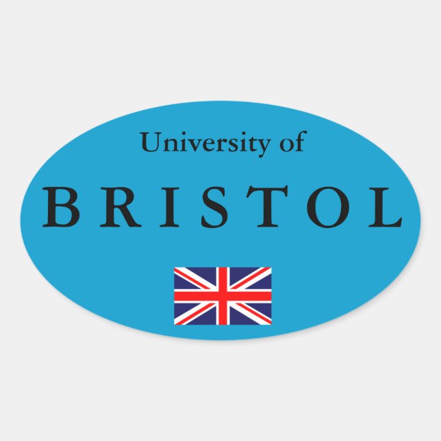 Adesivo Oval Vinheta Oval Europeia da Universidade de Bristol (Frente)