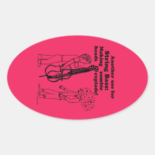 Adesivo Oval Vinheta Oval Explosiva do Bass Zombie Explosivo