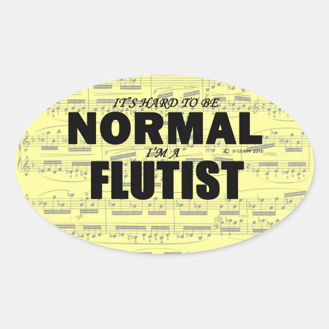 Adesivo Oval Vinheta Oval Flutist Normal (Frente)