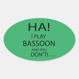 Adesivo Oval Vinheta Oval Ha Bassoon