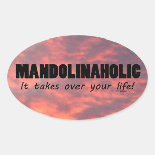 Adesivo Oval Vinheta Oval Mandolinaholical Life