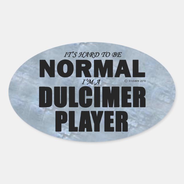 Adesivo Oval Vinheta Oval Normal Dulcimer Player (Frente)