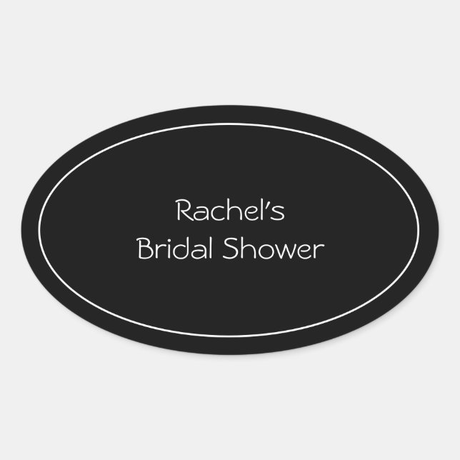Adesivo Oval Vinheta Oval Personalizada Preta (Frente)