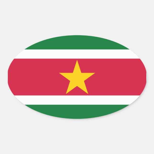Adesivo Oval Vinheta Oval Sinalizador Suriname (Frente)
