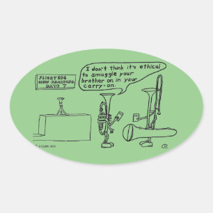 Adesivo Oval Vinheta Oval Trombone