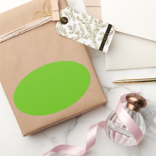 Adesivo Oval Vinheta Oval Verde alienígena (Presentear)