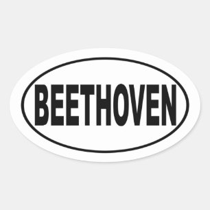 Adesivo Oval Vinheta para-choques Beethoven