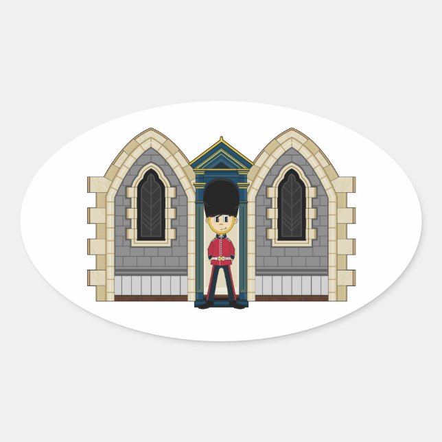 Adesivo Oval Vinheta Real de Guarda Britânica (Frente)