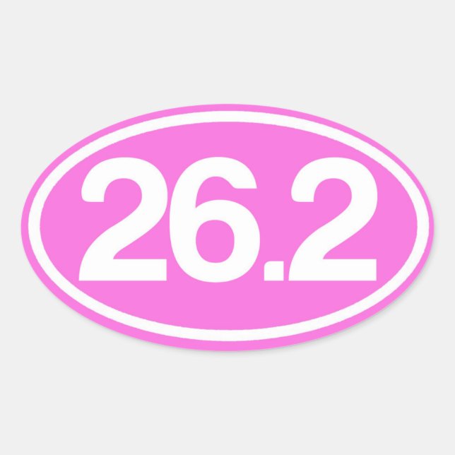 Adesivo Oval Vinheta rosa 26.2 (Cheio Marathon Sticker) (Frente)
