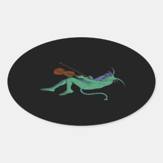 Adesivo Oval Vinheta Solista do Diabo Verde (contagem de 4)