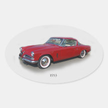 Vinheta vermelha clássica do carro 1953