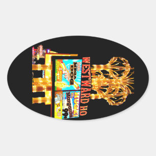 Adesivo Oval Vinheta Westward Ho Las Vegas