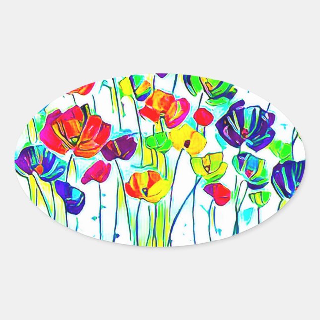 Adesivo Oval Vinhetas da Flor (Frente)