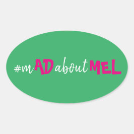 Adesivo Oval Vinhetas da Hashtag da Caixa de Favoritos