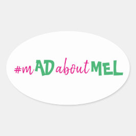 Adesivo Oval Vinhetas da Hashtag da Caixa de Favoritos