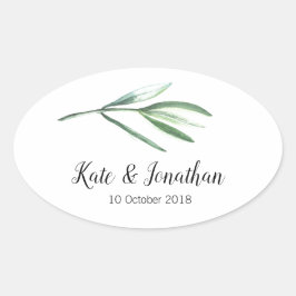 Adesivo Oval Vinhetas de Casamento para Favores