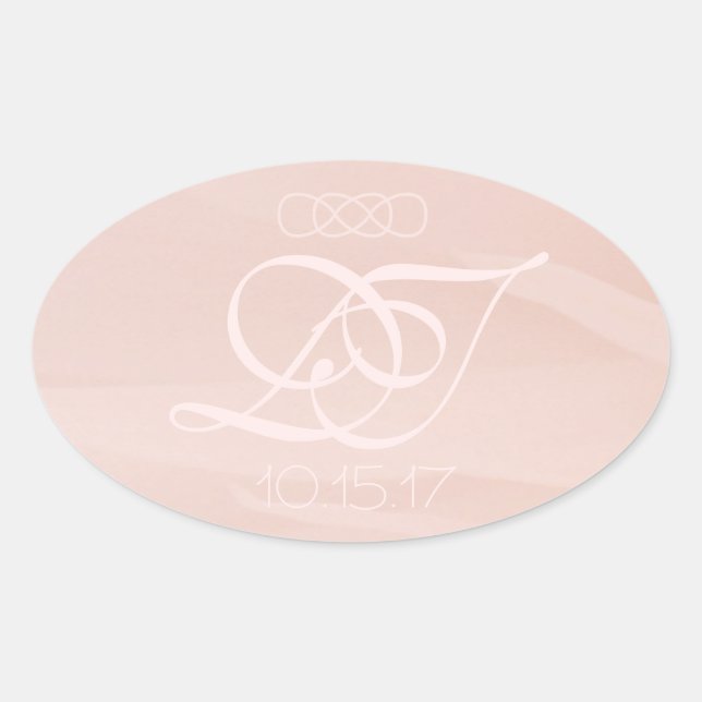 Adesivo Oval Vinhetas de Envelope Oval com Traços Escuros (Frente)