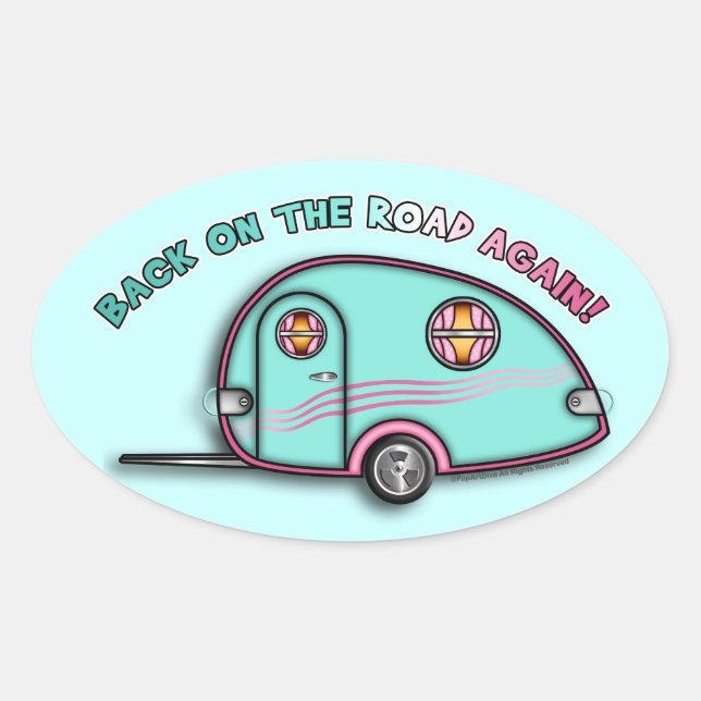 Adesivo Oval Vinhetas de Reboque RV (Frente)