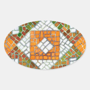 Adesivo Oval Vinhetas Oval MOSAIC AUTUMN