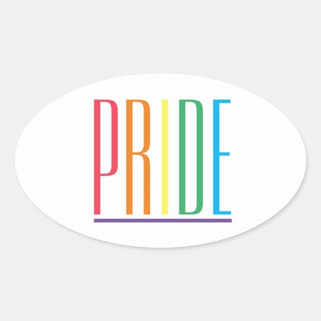 Adesivo Oval Vinhetas Oval PRIDE (Frente)