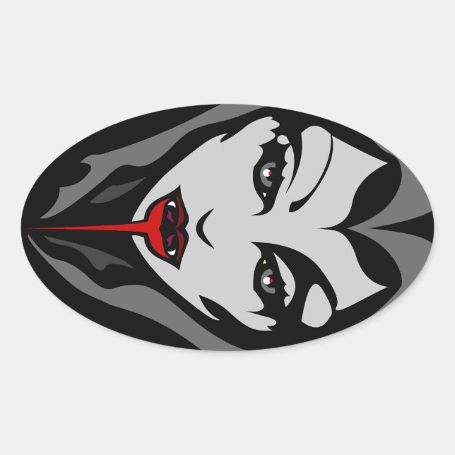 Adesivo Oval Vinhetas personalizadas de vampiros do Dia das Bru (Frente)