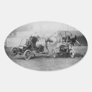 Adesivo Oval Vintage "Auto Polo" Esportivo Carro Motores Esport