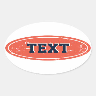 Adesivo Oval Vintage com autocolantes de logotipo oval com text