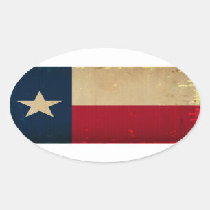 Adesivo Oval VINTAGE da bandeira do estado de Texas