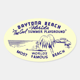 Adesivo Oval Vintage Daytona Beach