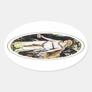 Adesivo Oval Vintage Fairy Sticker