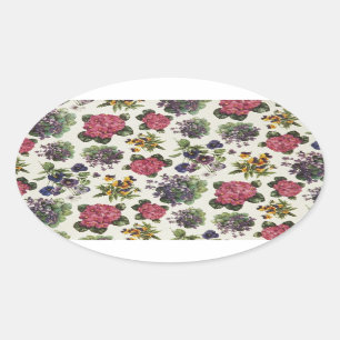 Adesivo Oval Vintage Floral