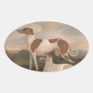 Adesivo Oval Vintage Greyhounds