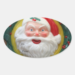 Adesivo Oval Vintage Papai Noel