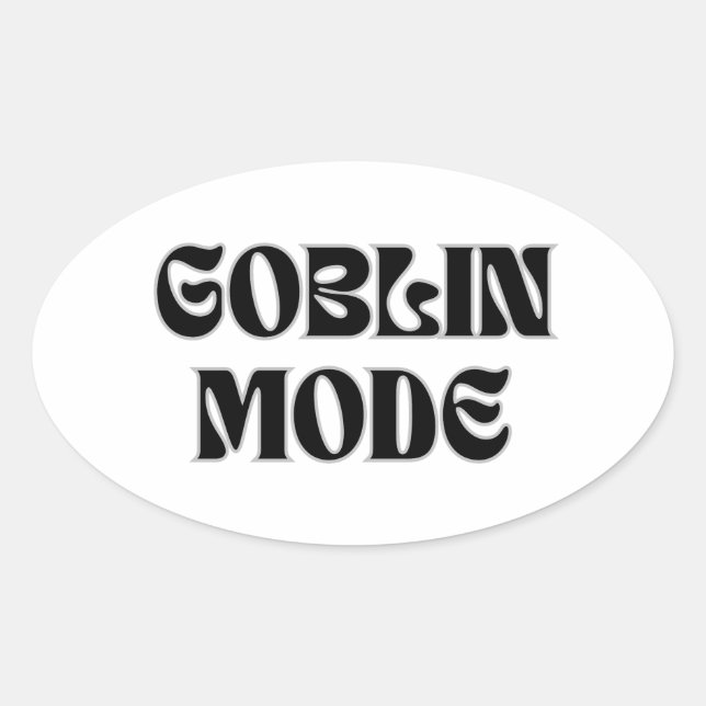 Adesivo Oval Vintage Style Sticker do Modo Goblin (Frente)