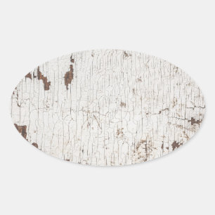 Adesivo Oval Vintage White Painted Wood
