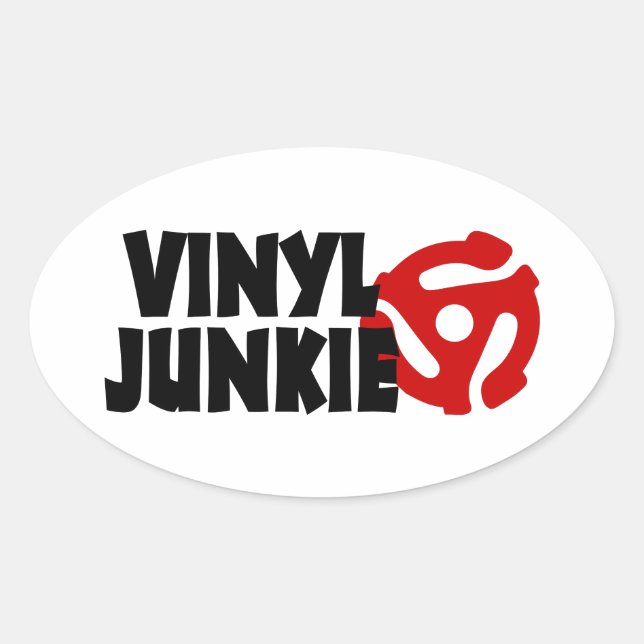 Adesivo Oval Vinyl Junkie (Frente)