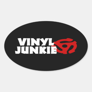 Adesivo Oval Vinyl Junkie