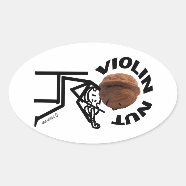 Adesivo Oval Violin Nut (Frente)