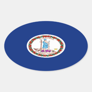 Adesivo Oval Virginia State Flag Design