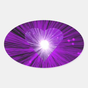 Adesivo Oval Vírgula do Coração Roxo