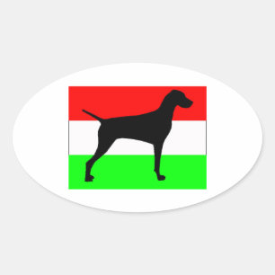 Adesivo Oval vizsla silo Hungary-Flag.jpg