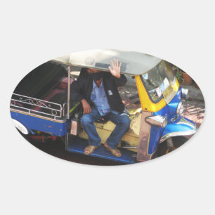 Adesivo Oval Você quer o TÁXI TUK-TUK?