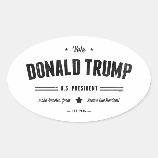 Adesivo Oval Vote Donald Trump (Frente)