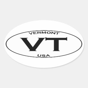Adesivo Oval VT - Logotipo do Oval de Vermont EUA