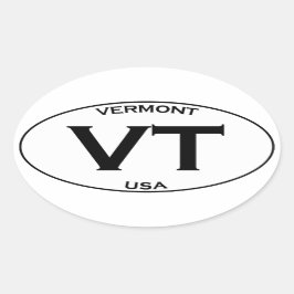 Adesivo Oval VT - Logotipo Oval Vermont USA