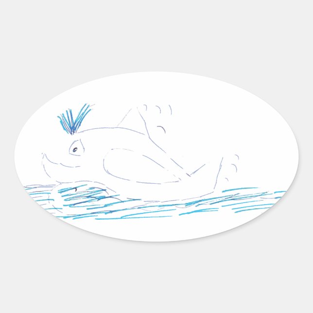 Adesivo Oval Wally Whale Oval Sticker (Frente)