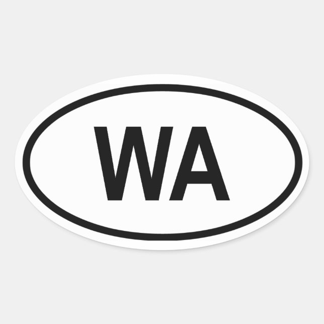 Adesivo Oval Washington "WA" (Frente)