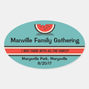 Adesivo Oval Watermelon Family Reunion Stickers