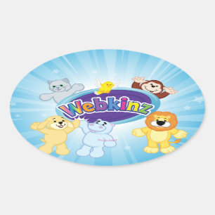 Adesivo Oval Webkinz: Entrado e jogo