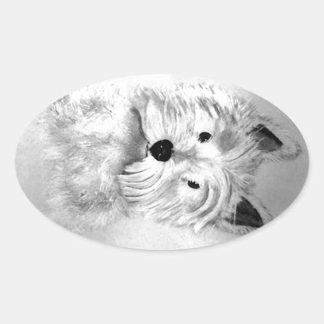 Adesivo Oval West Highland White Terrier (Frente)